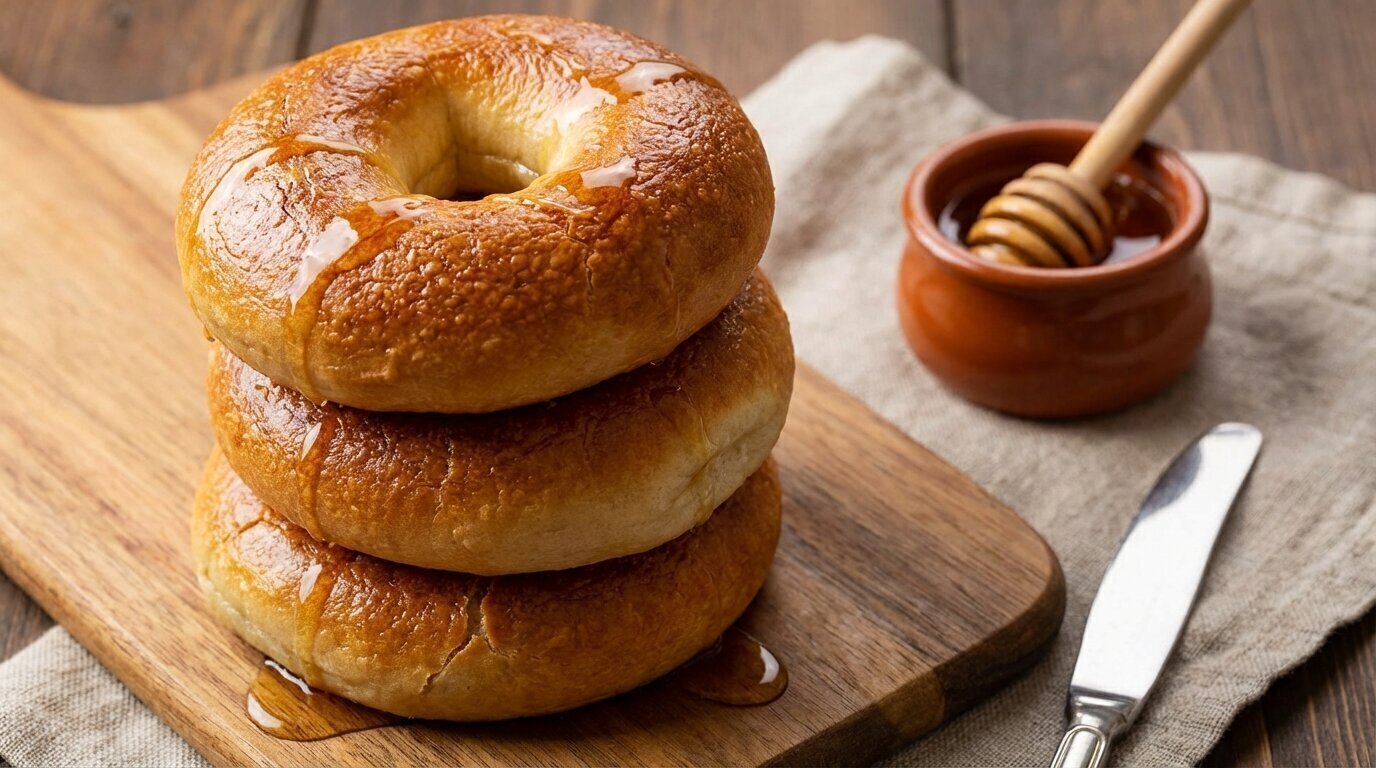 The Rise of Honey-Sweetened Chewy Bagels: Golden Delight