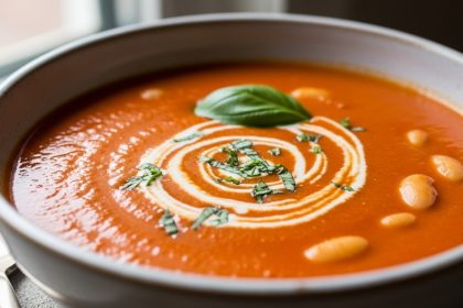 Velvety Vegan Tomato Soup with White Beans: A Creamy Delight