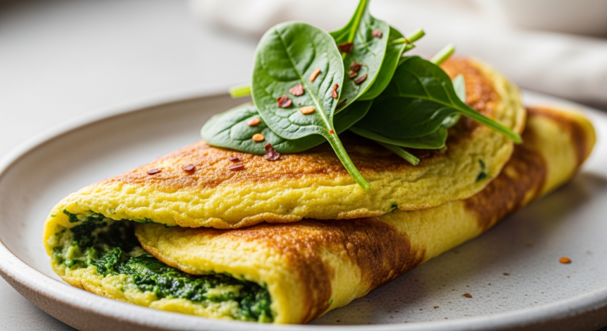 Wholesome Best Savory Chickpea Flour Omelette with Spinach Twist