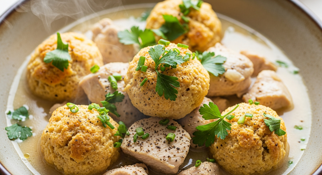 Wholesome Low-Carb Chicken & Almond Flour Dumplings Delight