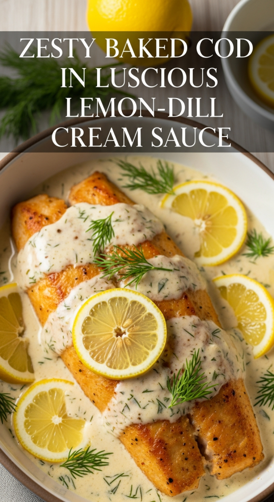 Zesty Baked Cod in Luscious Lemon-Dill Cream Sauce: Irresistible recipe