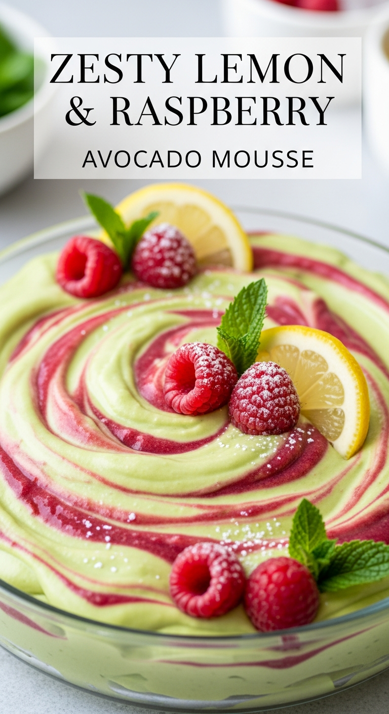 Zesty Lemon & Raspberry Avocado Mousse: A Creamy Delight