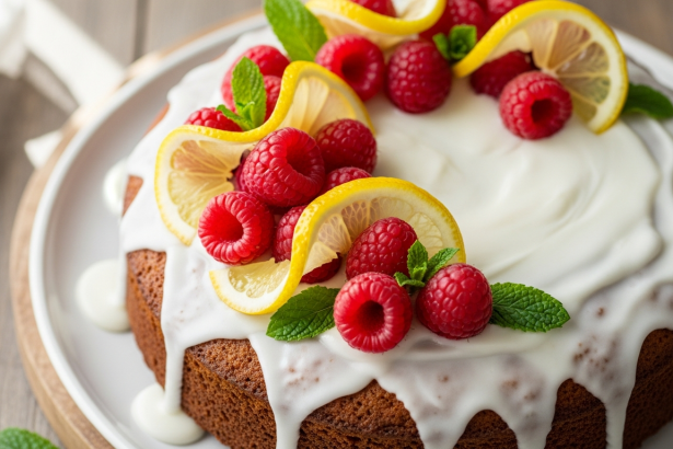 Zesty Paleo Lemon & Raspberry Cake: A Fresh, Healthy Treat