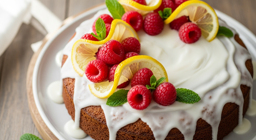 Zesty Paleo Lemon & Raspberry Cake: A Fresh, Healthy Treat