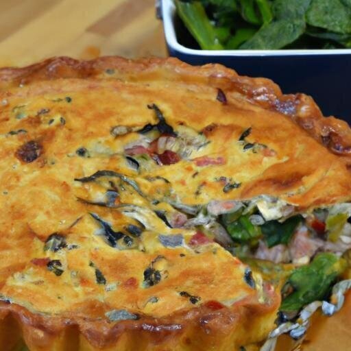 hearty savory Chicken & Spinach Pie with Keto-Friendly Crust