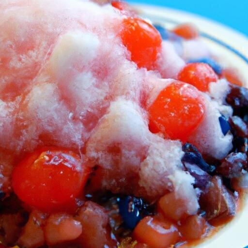 Refreshing Shaved Ice: Sweet Syrup, Fruit & Beans Delight
