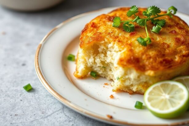 كعك بطاطا ذهبي مقرمش مع بصل أخضر طازج لذيذ، وصفة ذهبية لذيذة