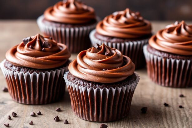 كلمات المفتاح: “”. كب كيك شوكولاتة نباتية دسم وفادجي، متوج بلمسة كريمية.