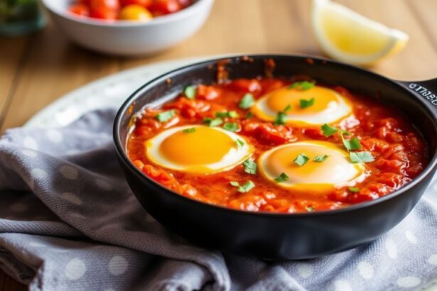 بيض مشوي في صلصة طماطم غنية، فن تحضير الشكشuka طازجة ولذيذة