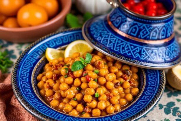 طبق طاجين الحمص المغربي الشهي، رحلة نكهات مغربية غنية بالدجاج؟