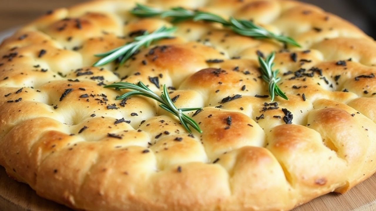 فوكاتشيا إيطالية بطعم الأعشاب الشهية، تتصدر مائدة احتفالية بعطر يشهي، irresistible herbed focaccia