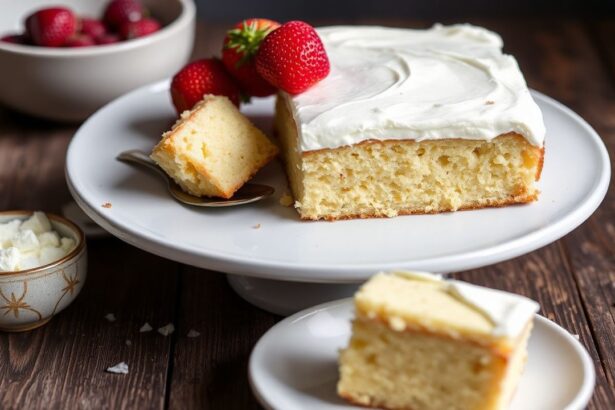 قطعة كعكة فانيلّا كلاسيكية مخبوزة على صينية، بتفاصيل ناعمة ورائحة لا تُقاوم