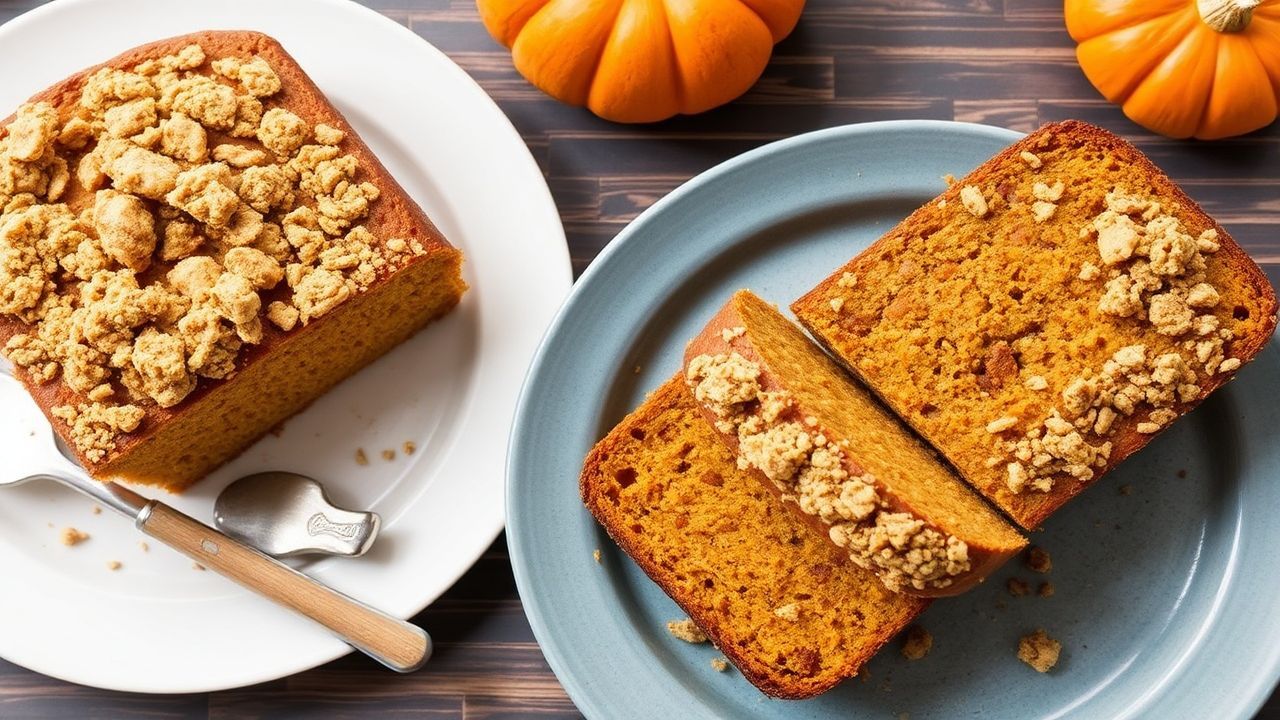 خبز يقطين خالٍ من الغلوتين مع طبقة فتات كراميل مقرمشة لذيذة، أفضل ستريوسيل crunchy