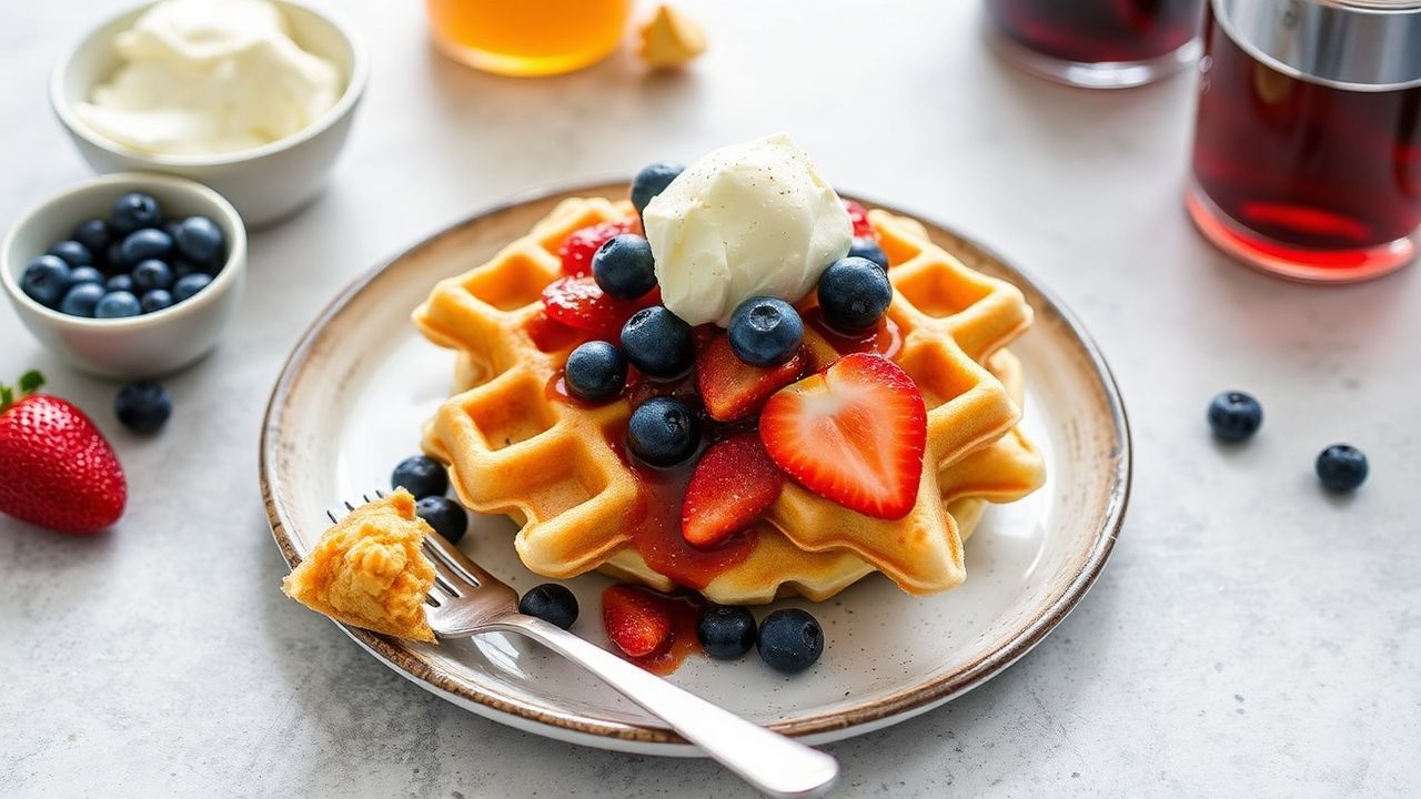 وجبات وافية بالجبن القريش عالية البروتين، بطعم غني وقوام مقرمش، بوست Power-Packed Cottage Cheese Waffles
