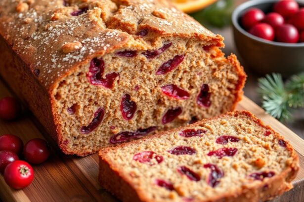 لقطة خبز كرانبيري برتقالي خالٍ من الغلوتين بنكهة زَسْتِي زينة للعطلات.