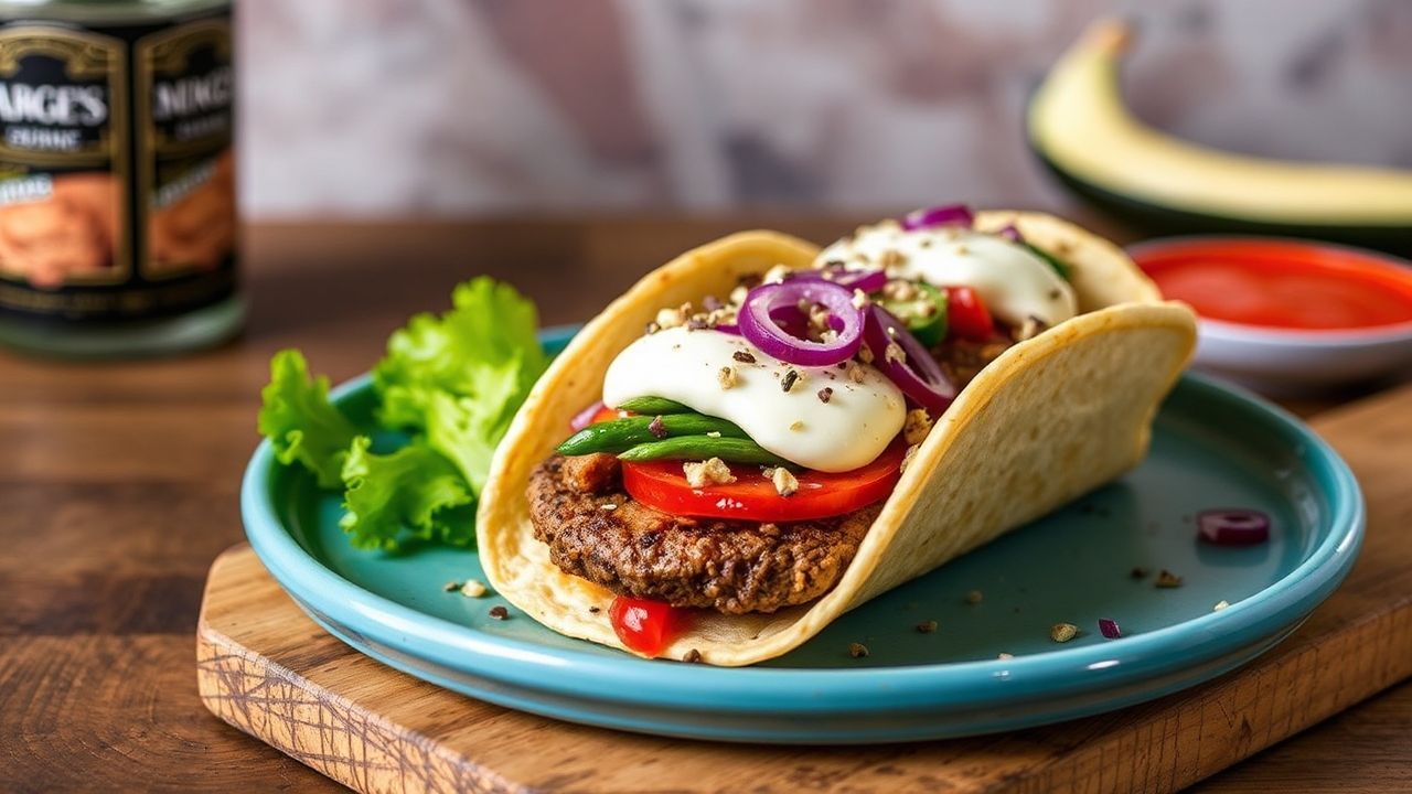 خريطة تذوق: تكسّر برغر سَمّاش في تاكو مُحمّر مع صوص لاذع وفوران نكهة، دليل للجاذبية الفيروسية