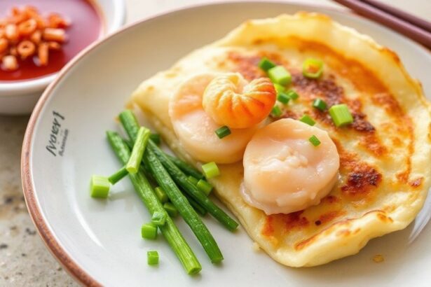 مقال: وصفة “Crispy Seafood & Scallion Pancakes” بالدجاج… وطبق مقرمش بالسي فود والبصل الأخضر