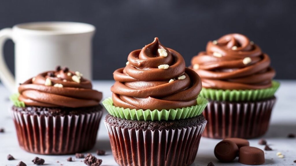 Chocolate cupcake with fudgy crumb and frosting