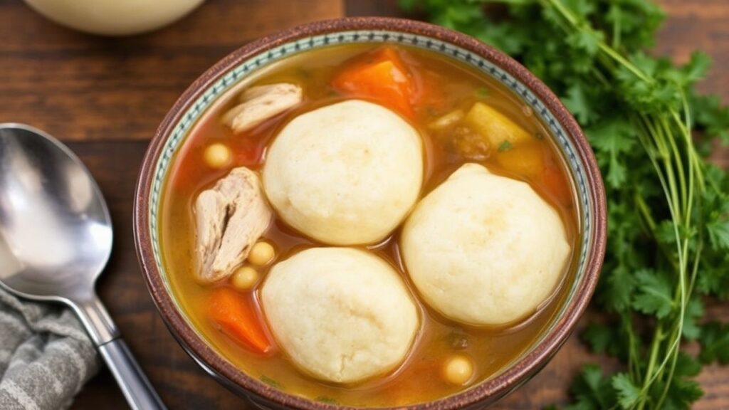 شوربة دجاج صحية بلمسة دمبلنغ كورنميل