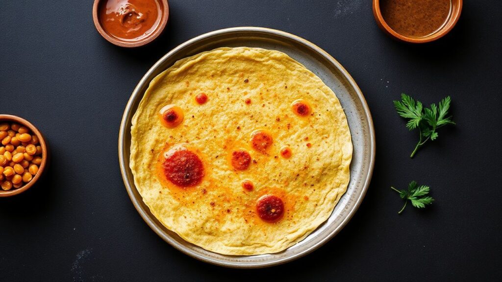 Golden dosa batter cooking for crispy tangy dosa