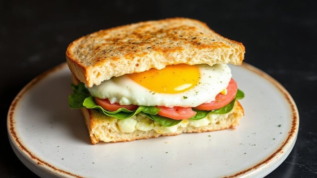 Classic egg salad sandwich with fresh bread and a timeless taste style