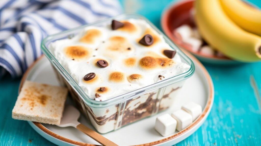 No-bake s'mores icebox cake delight layered with chocolate and marshmallows