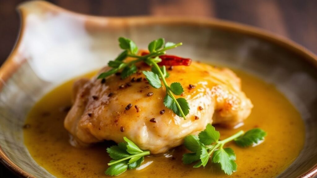 Chilled chicken and spicy chili oil ingredients for a balanced heat