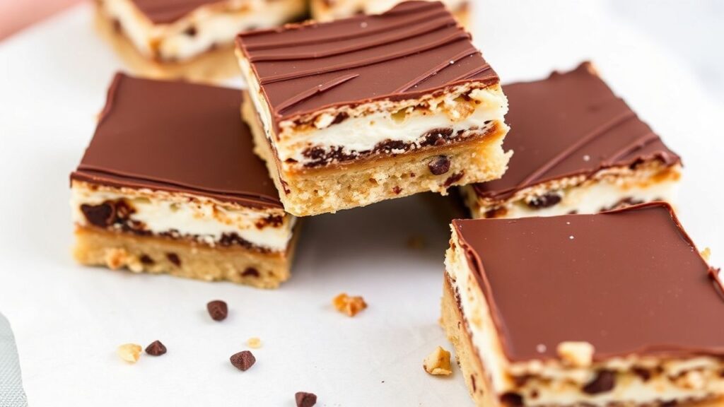 Layered magic cookie bars pan with crust, toppings, and glossy condensed milk texture.