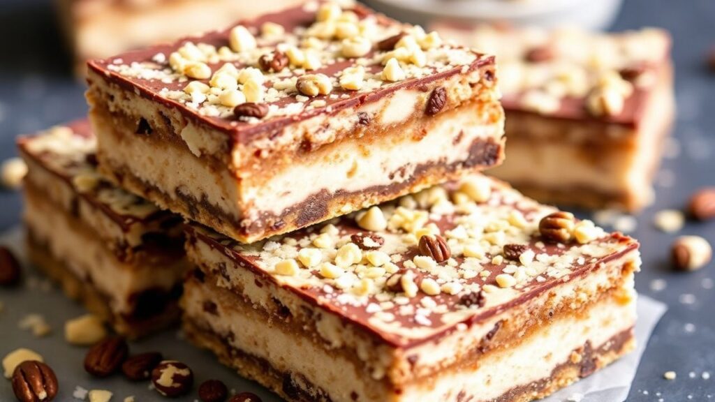 Seven-layer magic cookie bars finished and ready to serve.