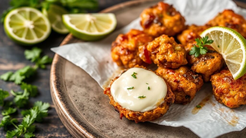 Zesty marinated beef bites with crispy, lime-infused crunch.