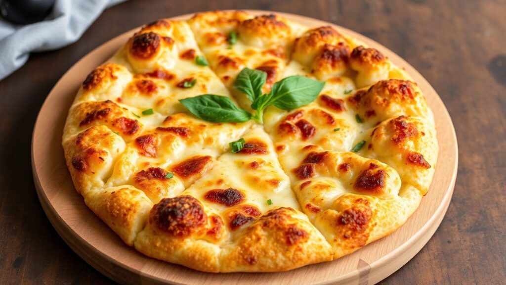 Gluten-free pizza with crispy cauliflower crust and golden bake