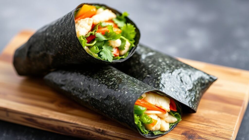 nori wraps with veggies and tofu: serving ideas