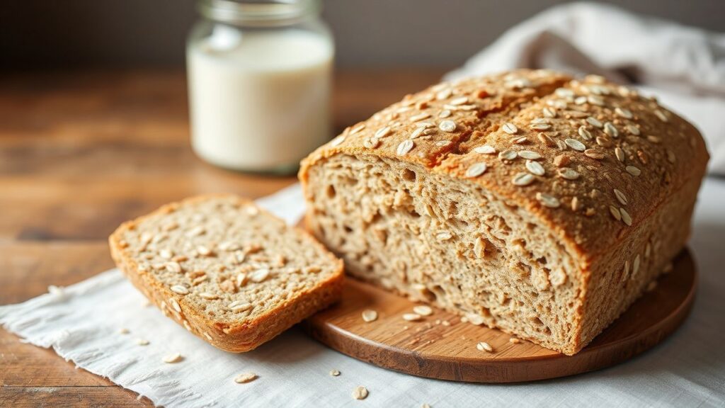 Warm whole wheat oat honey bread—comforting and nourishing.
