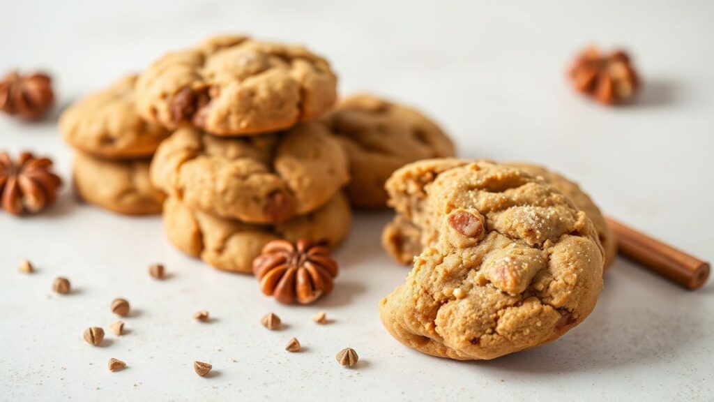 Spiced honey walnut cookies on a plate