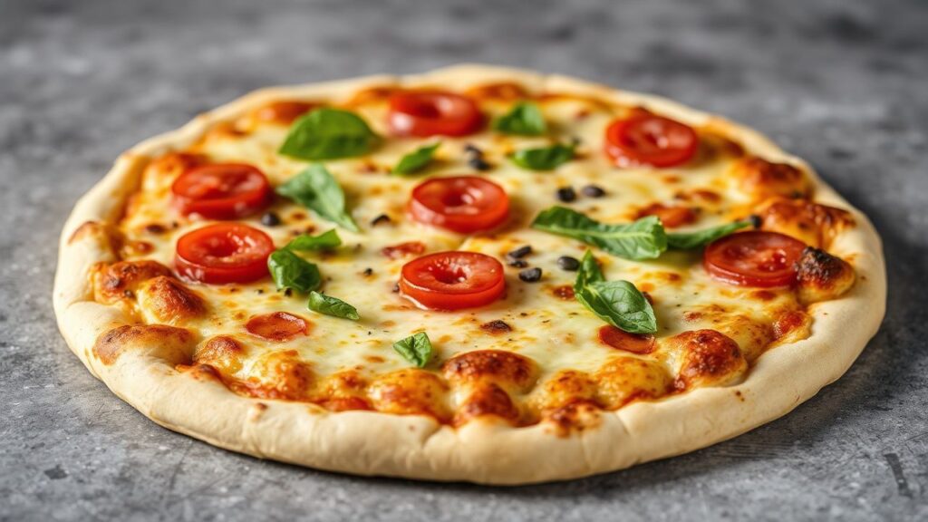 Protein-rich pizza made with cottage cheese crust in the oven, showing the core idea for success.
