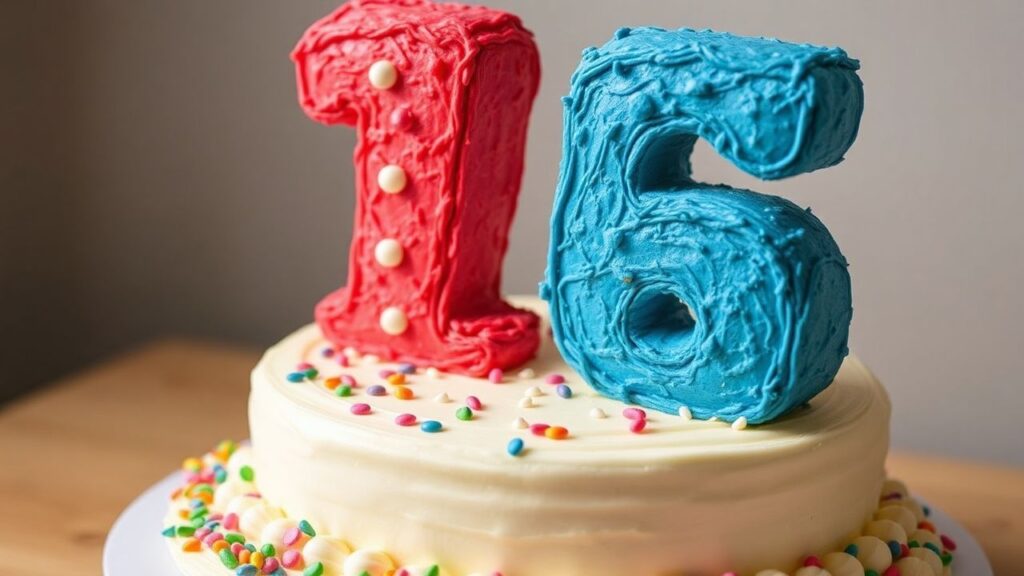 Decorated number cake with detailed toppings