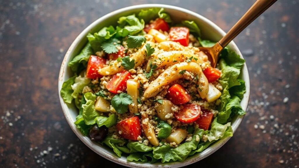 Glory bowl with savory nutritional yeast dressing
