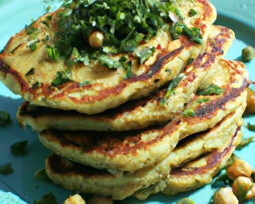 Fluffy Chickpea Flour Pancakes Infused with Fresh Herbs