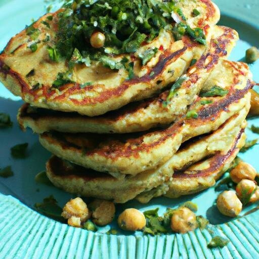 Fluffy Chickpea Flour Pancakes Infused with Fresh Herbs