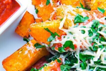 Golden Crispy Polenta Fries Paired with Zesty Marinara