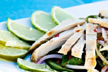Zesty Spicy Minced Chicken Salad with Lime & Fresh Herbs