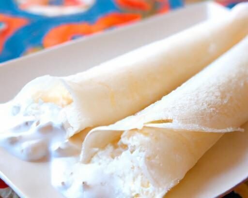 Delicate Lacy Rice Flour Crepes with Creamy Coconut Milk