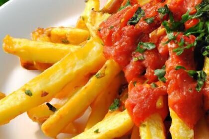 Golden Crispy Polenta Fries Paired with Zesty Marinara