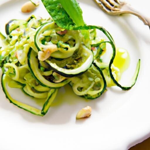 Fresh Summer Zucchini Noodles with Zesty Pesto Vinaigrette