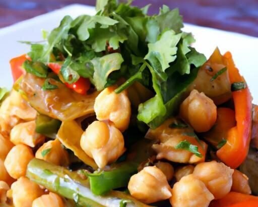 Delicious Healthy Mediterranean Roasted Veggies & Chickpeas