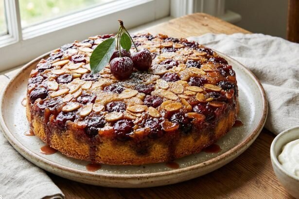 Cherry Almond Upside-Down Cake: Delight in Every Slice