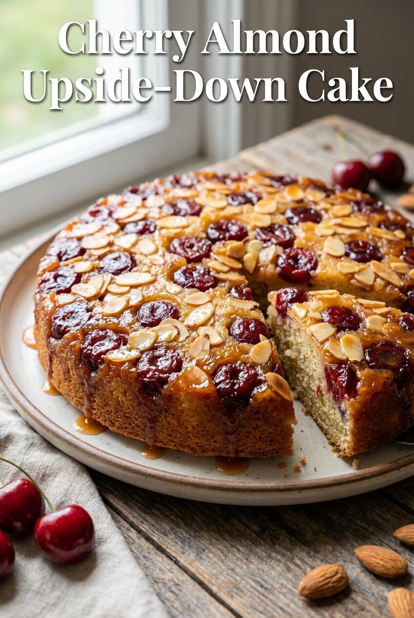 Cherry Almond Upside-Down Cake: Delight in Every Slice
