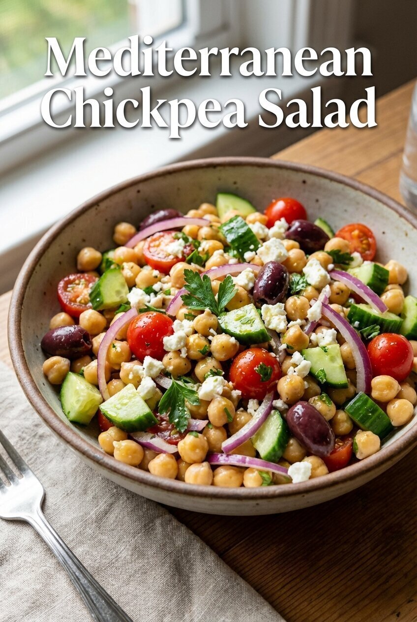 Easy & Delicious Mediterranean Chickpea Salad