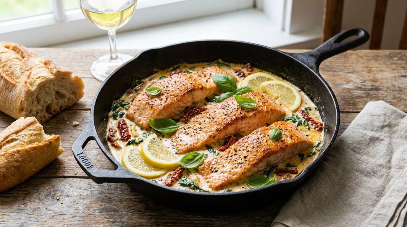 Irresistible Creamy Tuscan Salmon Skillet Recipe: Savor the Flavor
