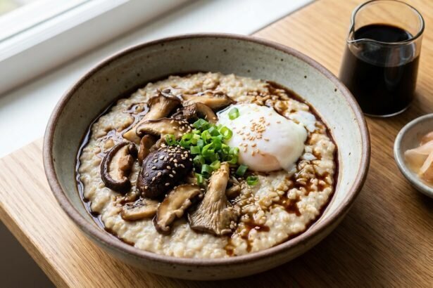 Savory Oatmeal with Mushrooms & Soy Sauce: Umami Delight